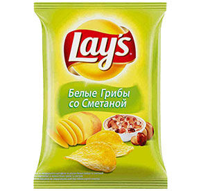 Чипсы LAY'S со вкусом белых грибов со сметаной, 150г