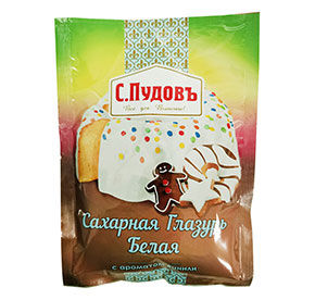 Сахарная глазурь Пудовъ белая м/у 100г
