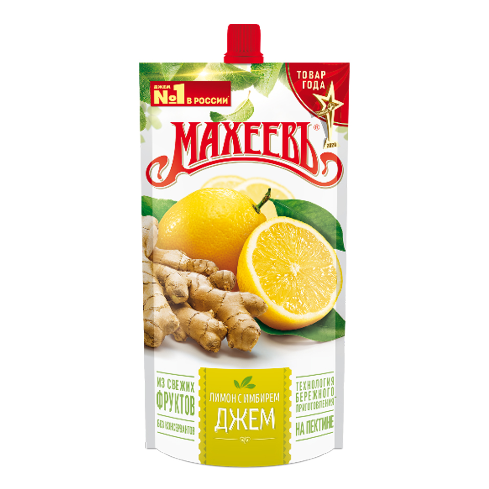 Джем ЛИМОН-ИМБИРЬ 300г16шт Дой-Пак Махеев 155₽