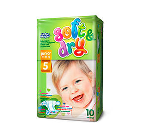 Подгузники 10шт Helen Harper Soft@Dry Junior 11-25кг м/уп