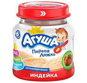 Мясное пюре Агуша Индейка 100гр с/б