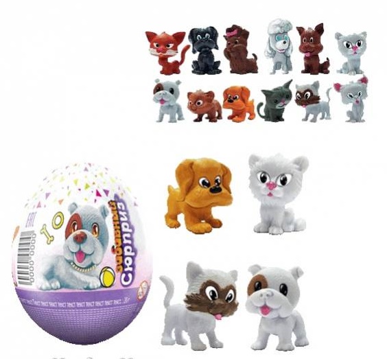ЗАБАВНЫЙ СЮРПРИЗ дев. Щенки и котята, яйцо с игр.
