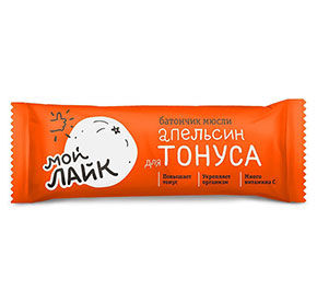 Батончик ЛЕОВИТ Апельсин для тонуса. Упаковка 25 г