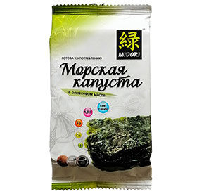 Морская капуста Мидори жареная в оливковом масле 5г .