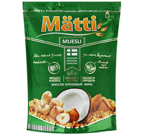 Мюсли Matti с орехом и яблоком 250гр