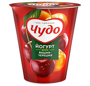 Йогурт Чудо Вишня Черешня 290гр стакан