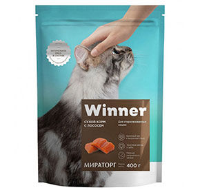 Корм сухой Winner с лососем для стерилизованных кошек 400гр
