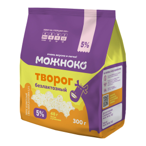 Творог безлактозный МОЖНОКО м.д.ж. 5% 300 г