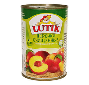 Очищенные персики половинкам в сиропе Lutik 425мл
