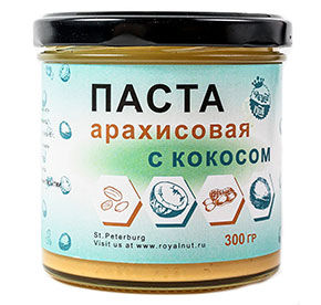 Паста Royal Nat арахисовая с кокосом 300гр