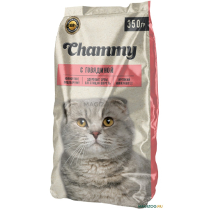Корм сухой 350 г Chammy для кошек с говядиной м/уп