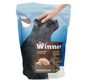 Корм сухой WINNER для кошек домашнего содержания из курицы м/у 0,4кг