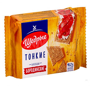 Хлебцы 170 г ЩЕДРЫЕ тонкие бородинские м/уп