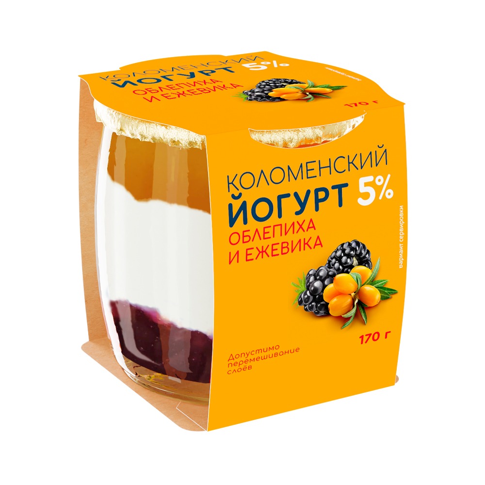 Йогурт Коломенский 5% Ежевика-облепиха 170гр