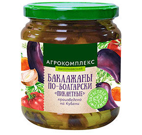 Консервы Агрокомплекс Баклажаны по-болгарски Пикантные стерилизованные 440гр