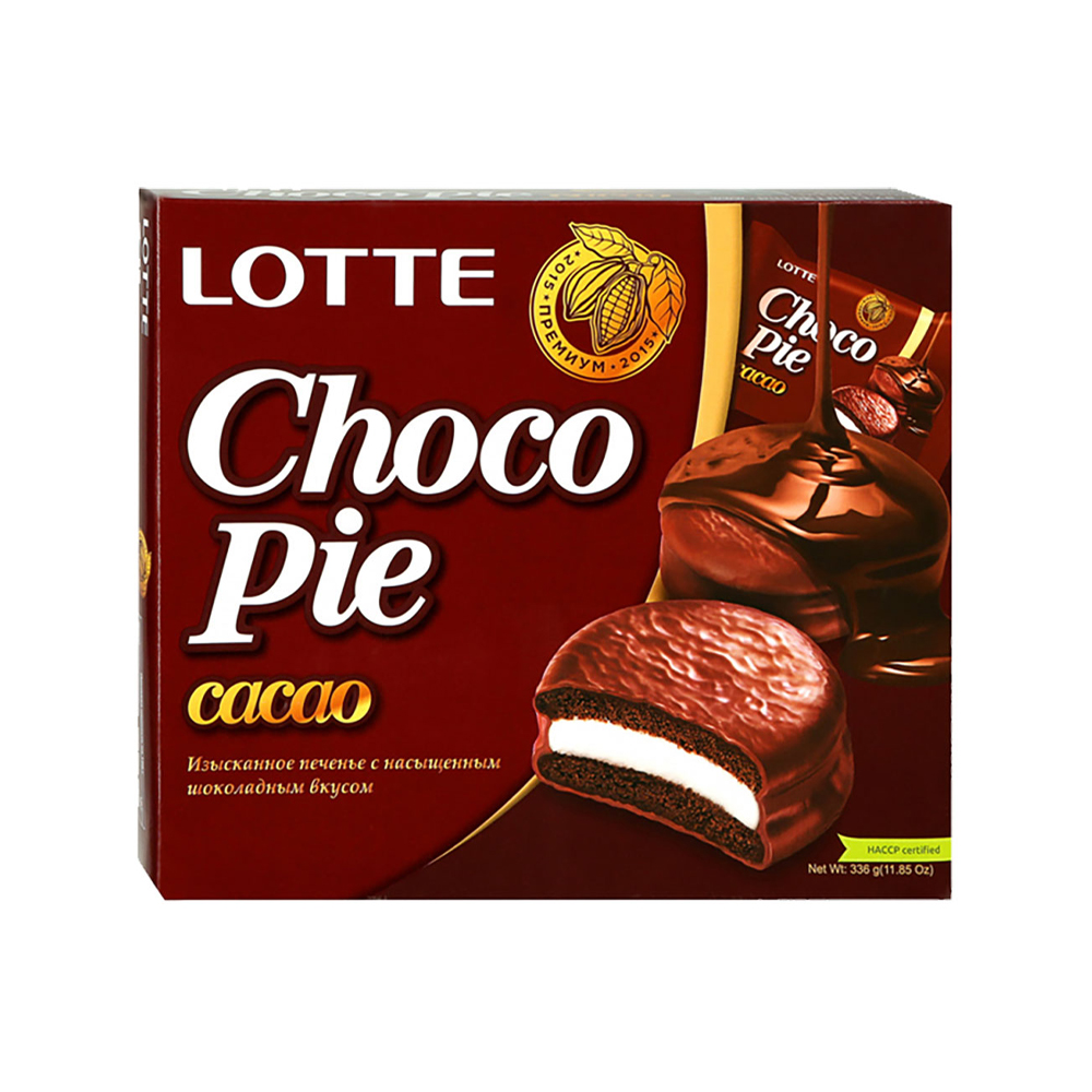 Печенье Chocopie Cacao Lotte 336гр 246₽