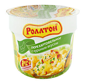 Пюре картофельное фасованное (сухое) с куриным вкусом "Роллтон" (40г)
