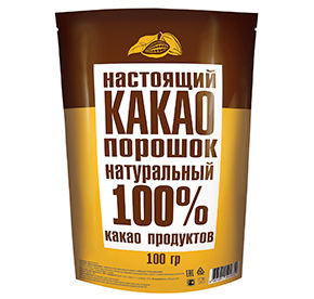 Какао-порошок 100 г 100% д/пак