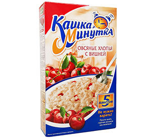 Хлопья овсяные Кашка-Минутка с вишней к/кор 185гр 