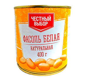 Фасоль белая натуральная Честный Выбор жб 400гр 80₽