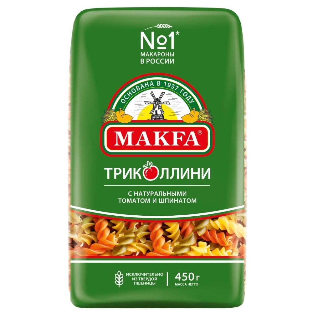 Макфа Макароны цветные Триколлини спирали 2с А 45014 85₽