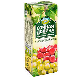 Напиток сокосодержащий Сочная Долина Виноградный Микс 200мл