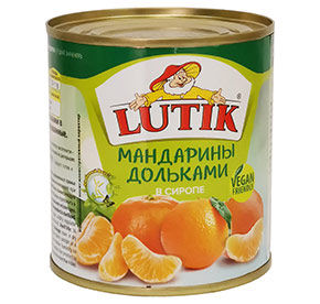 Мандарин дольками в сиропе Lutik 314мл