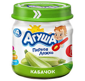 Овощное пюре Агуша Кабачок 80гр с/б