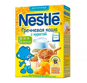 Каша Nestle молочная гречневая с курагой к/уп 220гр
