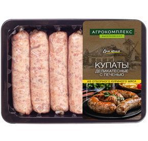 П/ф из мяса и пищ.субпр.птицы рублен.купаты деликат.с печенью охл.0,5 кг АгрокомплексНЕ ИСПОЛЬЗОВАТЬ