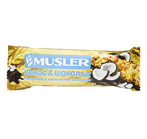 Батончик мюсли MUSLER ореховый "Кокос в темной глазури" 30 г