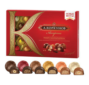 Набор конфет А.Коркунов коллекция Темный/Молочный 192г к/уп