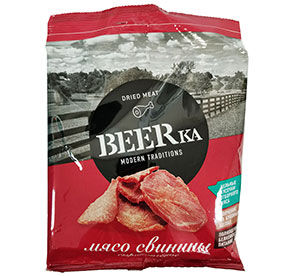 Мясо свинины сырокопченое BEERka 40г м/у Яшкино