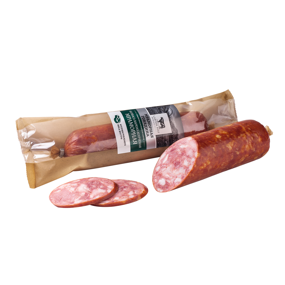 Колбаса Мраморная варено-копченая Labinsk Beef 400гр 380₽