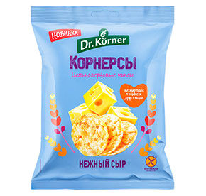 Чипсы Dr.Korner цельнозерновые кукурузно-рисовые с сыром 50гр