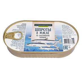 Шпроты из балтийской кильки Агрокомплекс 190гр