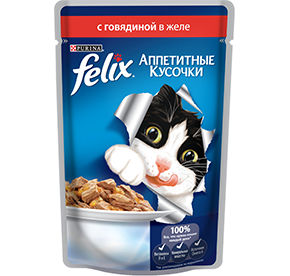 Корм для кошек Felix AGAIL говядина 85гр