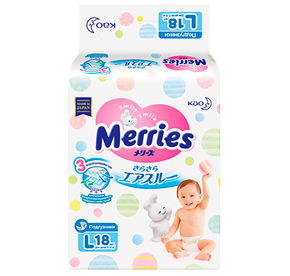 Merries подгузники 9-14кг 18шт