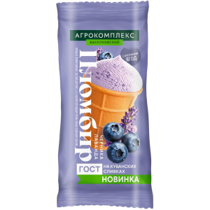 Мороженое пломбир Черника-лаванда м.д.ж.15% Агрокомплекс 100 гр