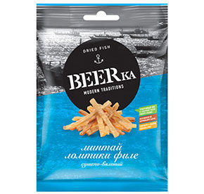 Минтай BEERka филе ломтики 70г м/у Яшкино