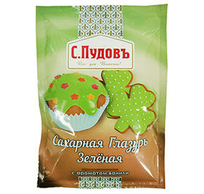 Сахарная глазурь зеленая Пудовъ 100гр