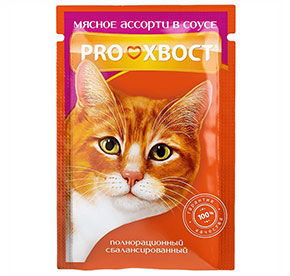 Корм PROХвост консер.для кошек мясное ассорти м/у 85г