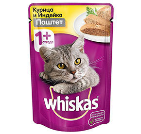 Whiskas Паштет с курицей и индейкой 85гр