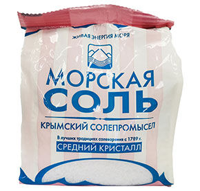 Соль пищевая 0,5 кг Крымская морская средний кристалл