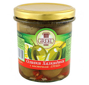 Оливки с косточкой Халкидики Греко ст/б 280гр