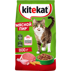Корм 800 г Kitekat сухой Мясной Пир м/уп