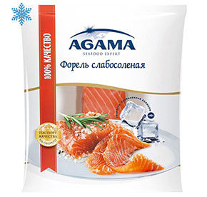 Форель филе кусок с кожей с/с Agama 100% качество замороженное 200гр