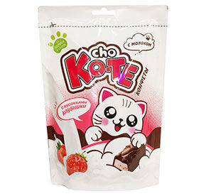 Конфеты Cho ko-te с кусочками клубники 200гр