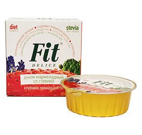 Джем-мармелад Fit со стевией Клубника, лаванда, кактус 100гр