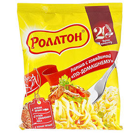 Лапша 85 г Роллтон с говядиной по-домашнему м/уп
